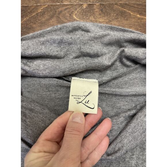 Artistic Works By Lu Gray Black Lightweight Cowl Neck Tunic Size Medium - Picture 2 of 8